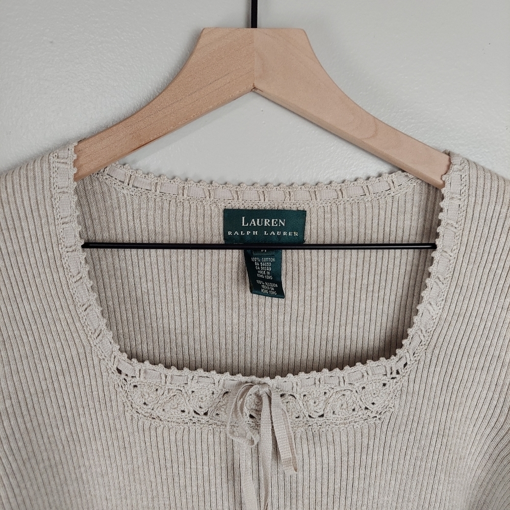 Ralph Lauren Ribbed Neutral Top - Picture 3 of 9